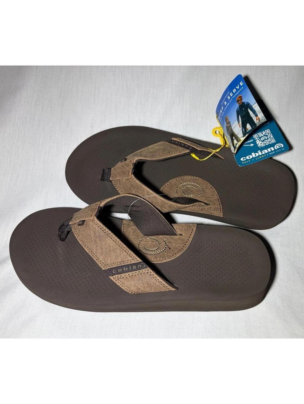 Cobian ARV 2.0 Men’s Flip Flops Size 10 Brown Comfort Beach Surf Sandals NWT